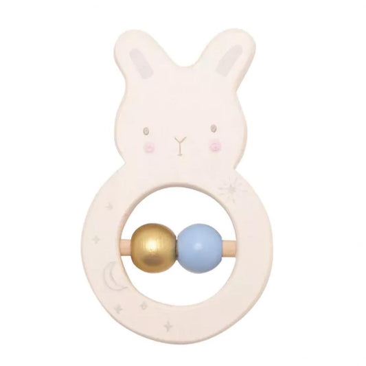 Baby Rattle: A charming bunny companion crafted from high-quality wood, perfect for engaging play and exploration